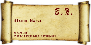 Blumm Nóra névjegykártya